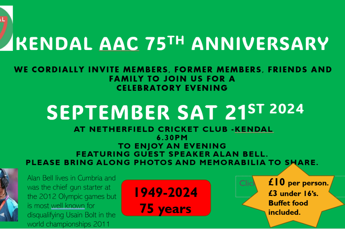 Kendal AAC 75th Anniversary&nbsp;Event